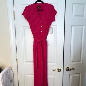 NWT ALEXIA ADMOR jump suit not pink Mother of pearl buttons deep pockets